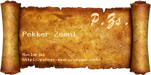Pekker Zseni névjegykártya